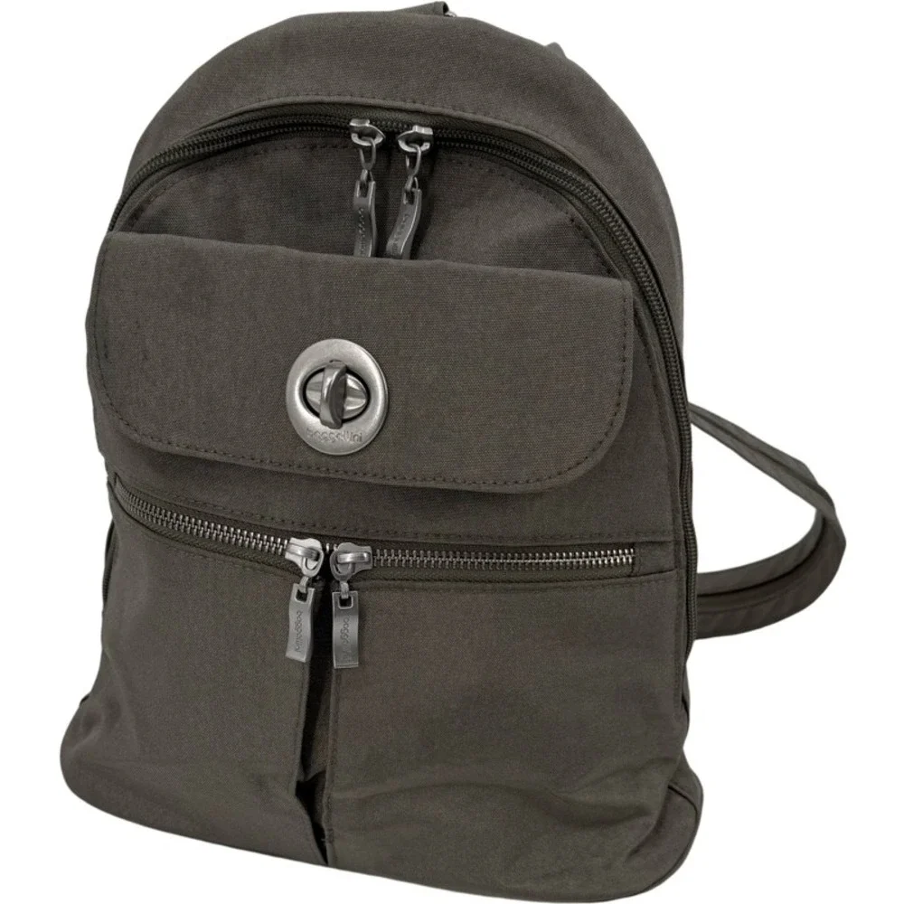 BAGGALLINI Naples Small Backpack Sling Bag Gray Nylon Convertible Travel Mini‎